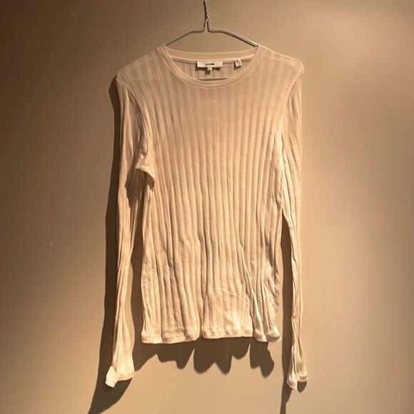 Vince. Rib crew neck top in bone still in stores Nwot large - Picture 5 of 9